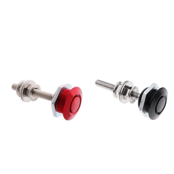 

car quick latch twist lock style push button billet hood pins red + black-55mm