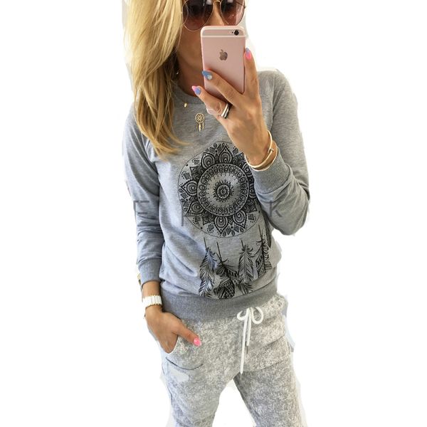 

2017 new womens autumn long sleeve hoodie sweatshirt print casual hooded coat pullover, Black