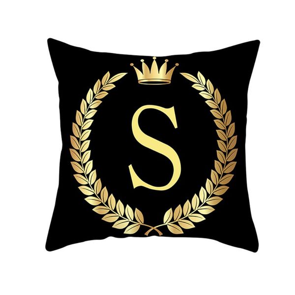 

26 alphabet series pillowcase rectangle throw cover supper soft velvet decorative pillowcase home chair car bed decor pillow case