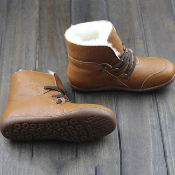 

1 pair women winter ankle boots 2019 low heel snow boots round toe breathable anti-slip lining plus plush keep warm shoes bs88, Black
