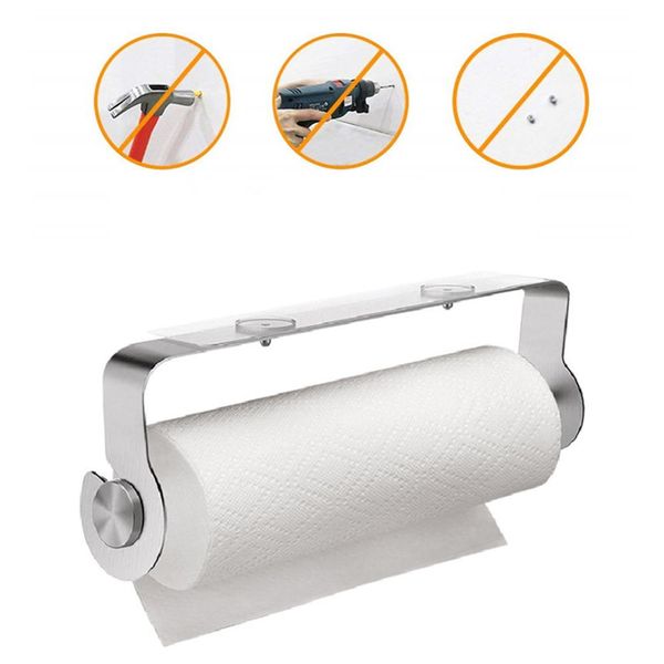 

kitchen tissue holder durable creative removable toilet roll paper wall hanging shelf rack stainless steel bathroom tool