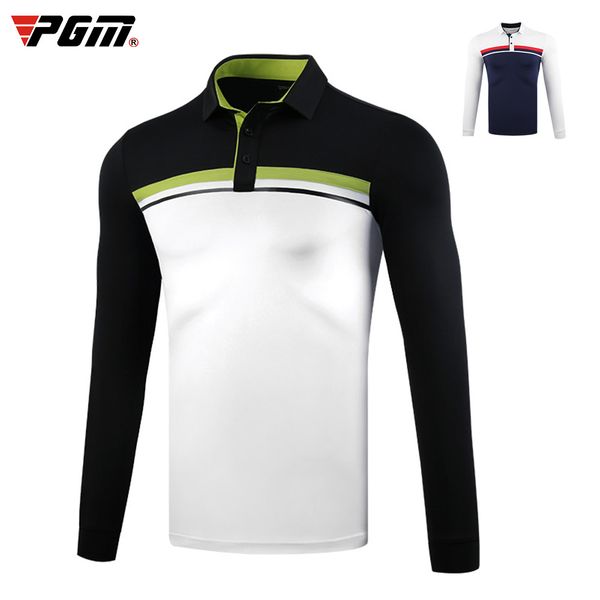 

mens breathable golf shirts man long sleeve training t-shirt male outdoor sports warm stand collar golf apparel d0835, Black;blue