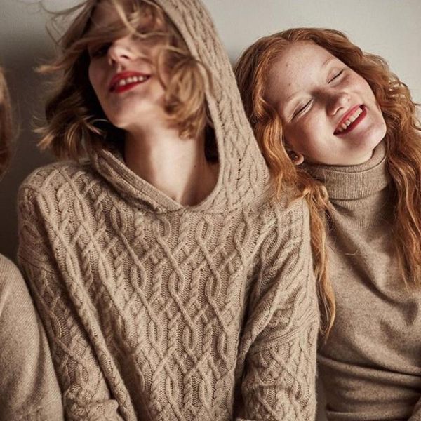 

spring fashion brand hooded collar cashmere knit sweater fashion female twist knit long sleeve woolen f902 dropship, White;black