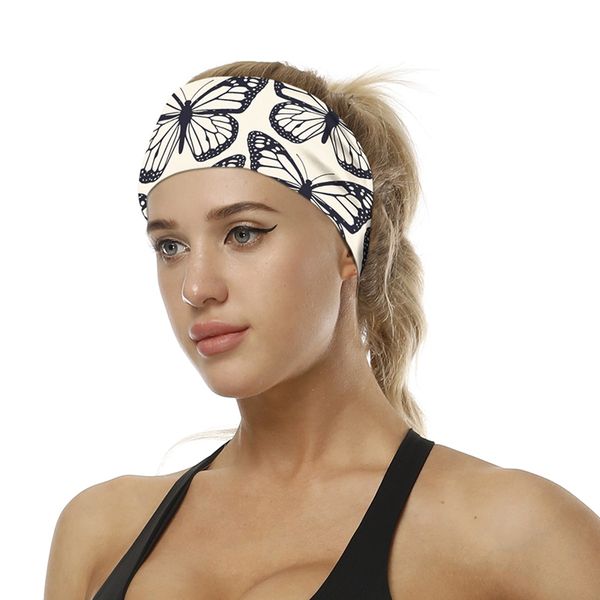 

yoga soft running hiking fitness sportswear sweatband men women polyester quick dry breathable elastic travel headbands, Yellow;black