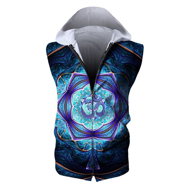 

fashion trend digital printing european size sleeveless hat guard, Black