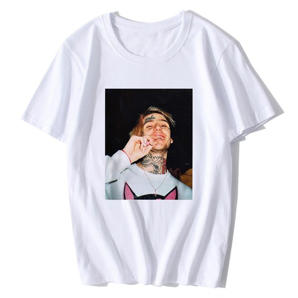 

Характер 3D печати Рэппер Lil Пип T Shirt Rap Hiphop LilPeep мужские Прохладный Streetwear тенденция