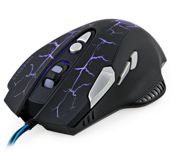 

горячая bloodbat usb проводной оптический 3200dpi компьютерные мыши игровая мышь 7-ключ светящийся дышащий свет firepower ключ проводной мыш