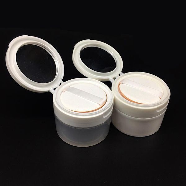 

70g ml пластиковые empty пудреницу w зеркало для макияжа пудра jar travel kit румяна макияж косметические контейнеры w сито откидной puff кр