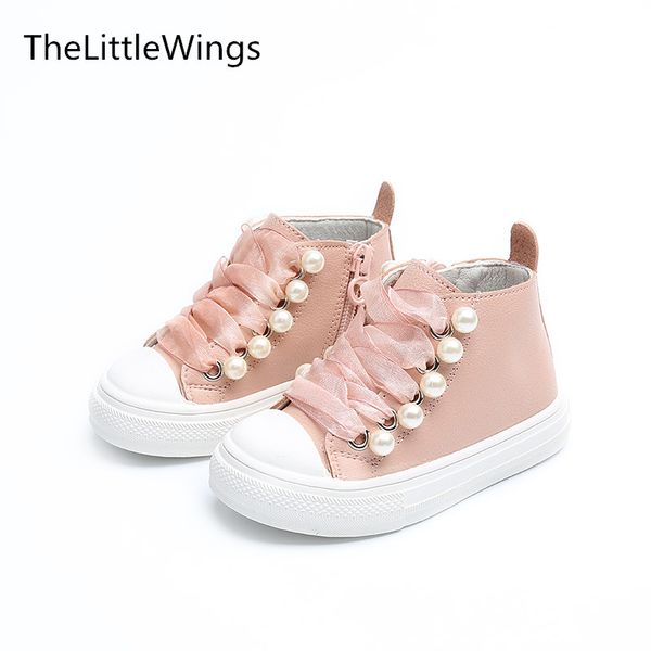 

thelittlewings autumn new kids shoes school super perfect rivet pearl design girls boys boots super soft and comfortab, Black;grey