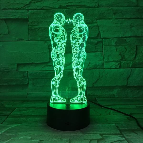 

3d lamp marvel movie iron man present for birthday 7 color with remote dropshipping touch sensor led night light lamp