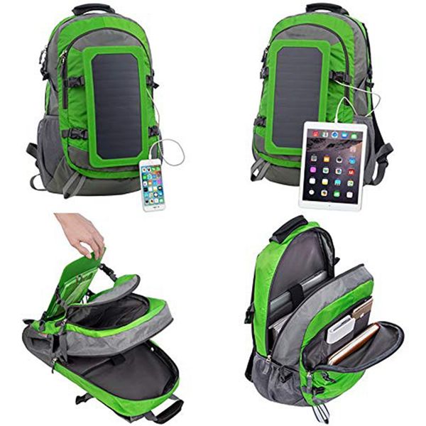 

abuo-solar backpack with removable solar panel multifunctional solar bag for travel camping hiking