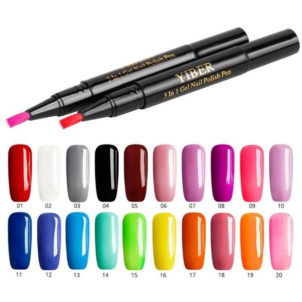 

new nail polish nail pen 3 in 1 one-step gel pen sticker polish gel t1l1