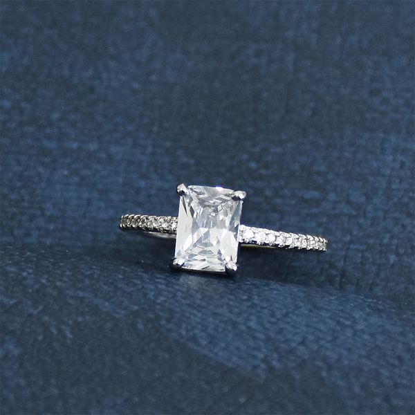 

square cz rings for women wedding gold color cz zircon female finger rings for ladys charm jewelry anillos zr030, Slivery;golden