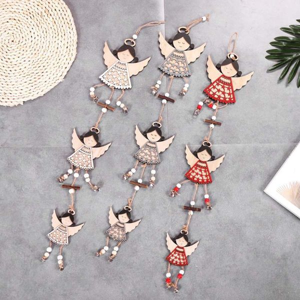 

christmas tree ornaments christmas wooden decoration angel pendant cute fireplace window ornaments
