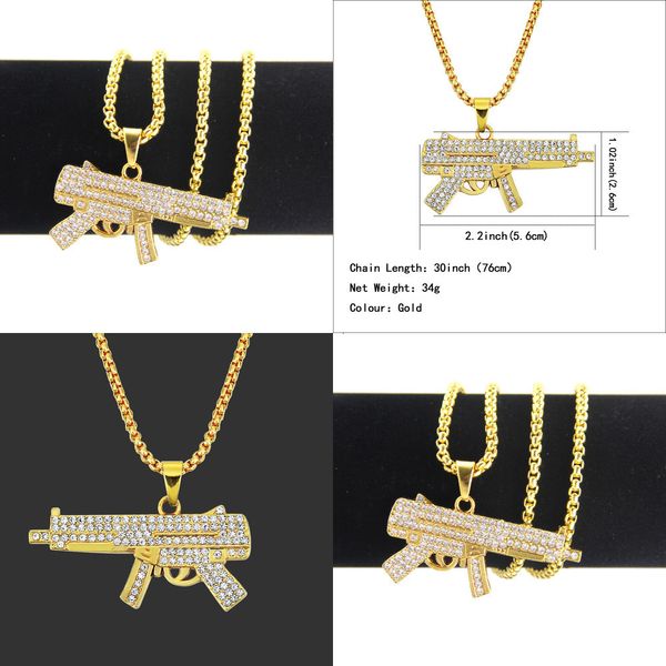 

accessories hip-hop man diamond gun hip hop pendant necklace cross necklace jewelry initial letter necklace diamond, Silver
