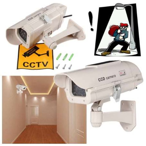 

outdoor simulation dummy camera cctv home surveillance security mini camera flashing led light