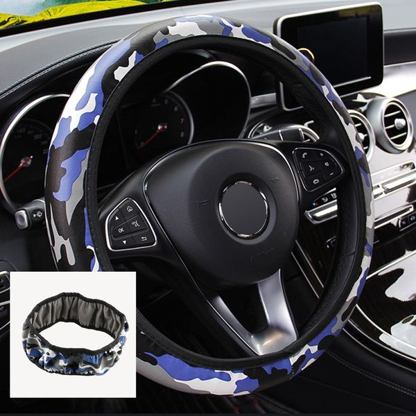 

car steering wheel cover fit for most cars microfiber leather camouflage car steering-wheel cover universal leopard pu