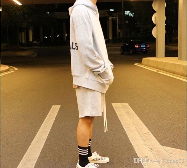 

letter print male hip hop hoodies fear of god essential pullovers men clothing sweatshirts, Black