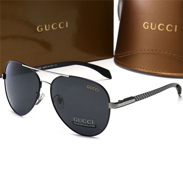 

luxury oval sunglasses designer men outdoor driving uv400 polarized adumbral sport metal frame pilot glasses with box, White;black