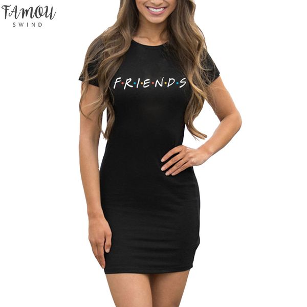 

2020 new women friends printed short sleeve o-neck summer casual black midi dress night club party casual dating dress, Black;gray