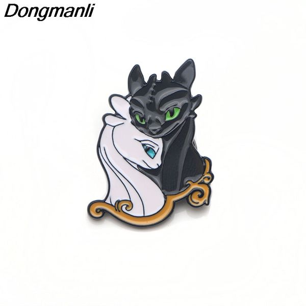 

p3398 wholesale 20pcs/lot how to train your dragon metal enamel pins and brooches for women men lapel pin backpack bags badge, Gray