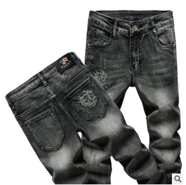 

Fa hion de igner treetwear hip hop jean autumn and winter thick men 039 jean big cotton tretch traight gray jean
