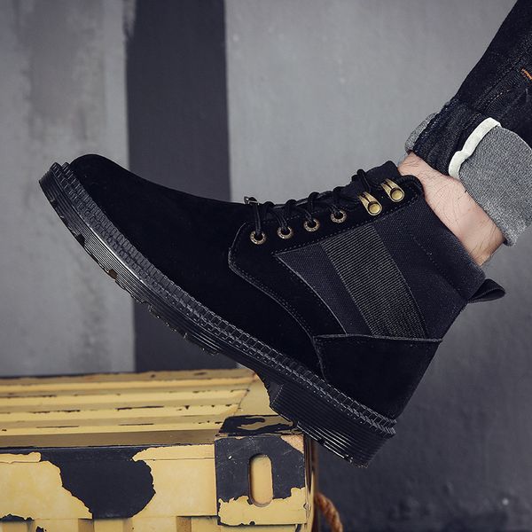

shion martin boots trend wild thick-soled casual booties, Black