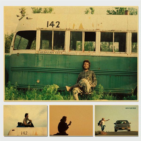 

into the wild retro poster vintage poster wall decor for home bar cafe interior decorative painting