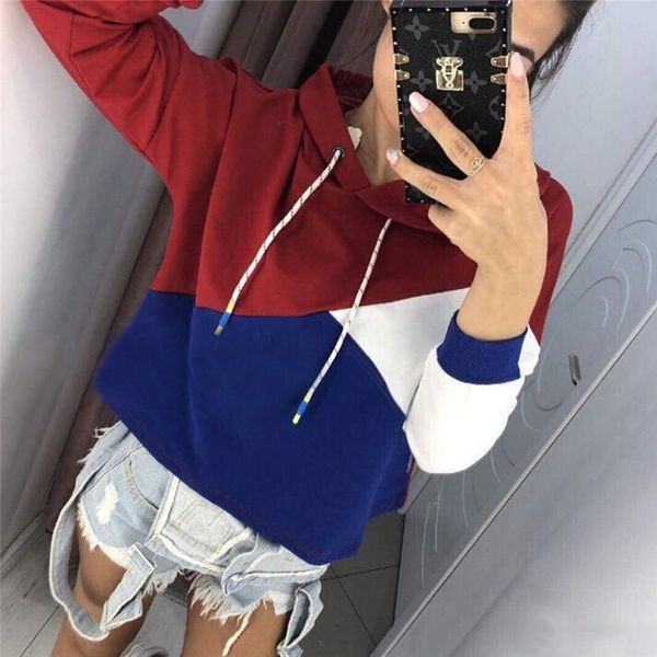 

womens hoodie and blouses patchwork long sleeve harajuku tumblr women clothing moleton feminino, White