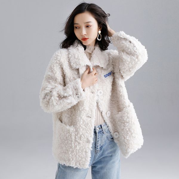 

real fur coat women winter coat women clothes 2020 100% wool jacket sheep shearing short parka real fur jacket lmn1957 yy2366, Black