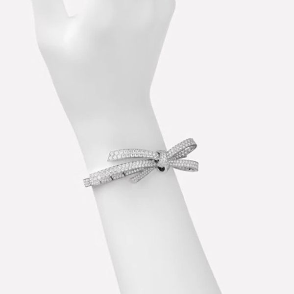 

fashion bow simple ladies s925 sterling silver bracelet versatile stainless steel durable color bracelet jewelry, Black