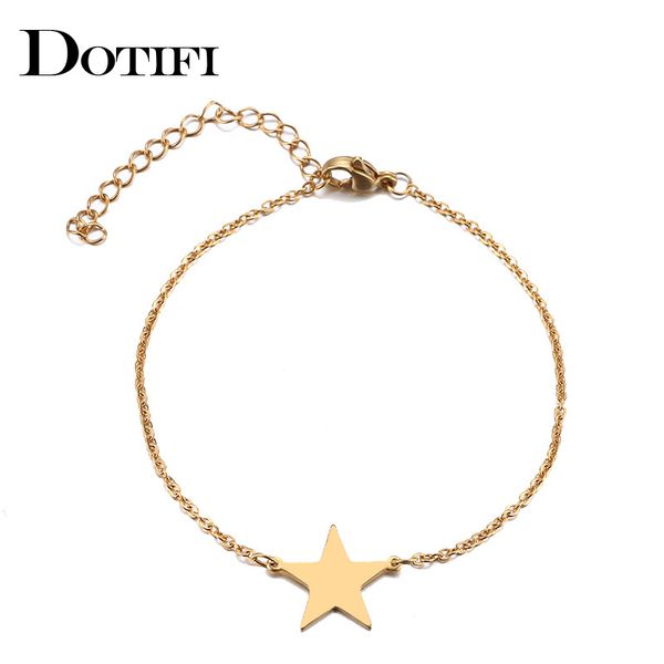 

dotifi stainless steel bracelet for women man pentagram gold and silver color pulseira feminina lover's engagement jewelry, Black