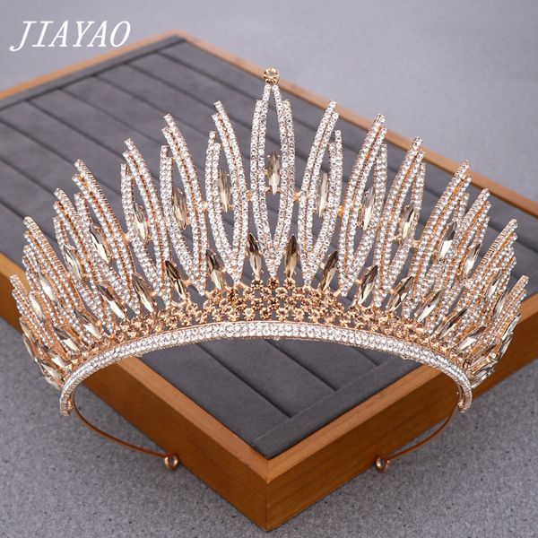 

bridal crown tiara wedding hair accessories crystal rhinestone bridal crown and tiaras ladies gold wedding, Golden;white