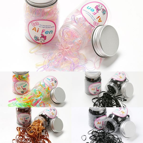 

ai qi] simple accessories cute children's rubber rainbow canned two rubber hair band hair band yuan shop accessories h0511, Slivery;white