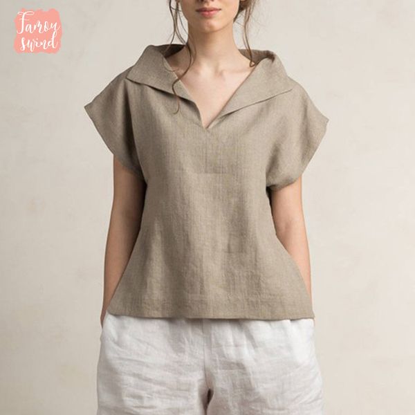

плюс размер женщин винтажная блузы белье топы рубашки blusas summer v образным вырезом с коротким рукавом повседневная сыпучие женский 2019, White