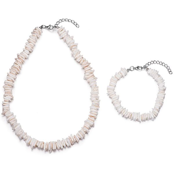 

2019 european and american-style fashion new broken shell necklace cross-border selling cool hand-made wear bay necklace cho, Golden;silver