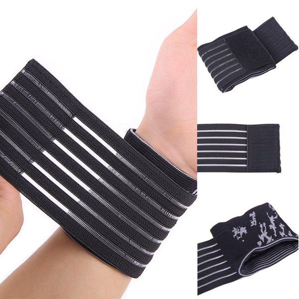 

sports gym elastic wrist support print wraps black bandages fitness casual sweatband, Black;red