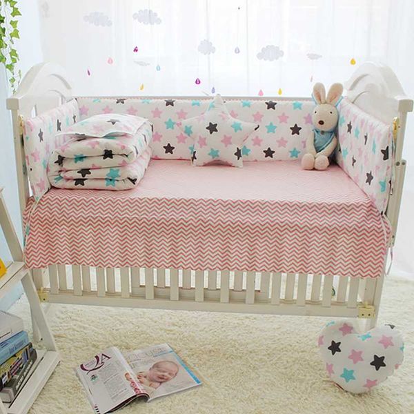 

7 sizes baby bedding set, baby bed bumper set, crib bumper mattress infant bed around protection colorful stars design