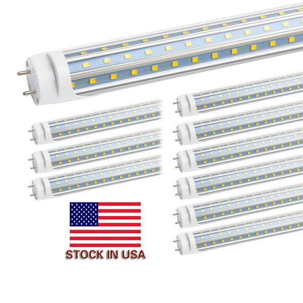 Tubos de luz LED de 25 peças 4 pés 60 W, 3 fileiras planas 288 peças de chips de LED, lâmpadas de substituição de LED para luminária fluorescente de 4 pés, loja de armazéns STOC dos EUA