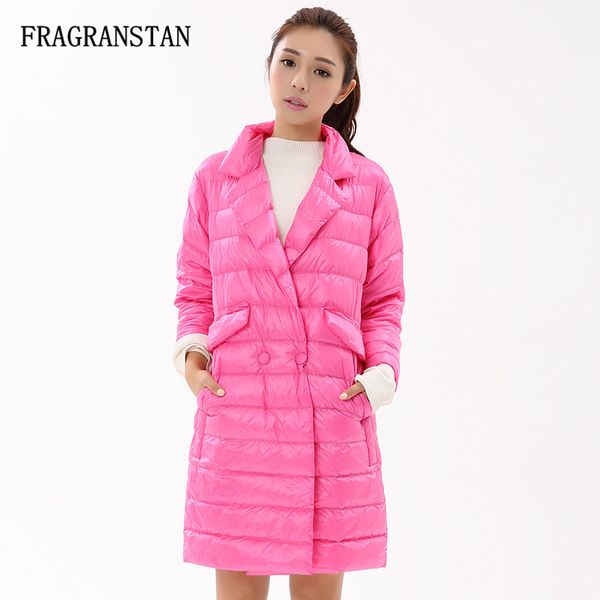

ladies winter fashion solid color 90% white duck down jacket waterproof ultra light design loose women coat casual vestidos y149, Black