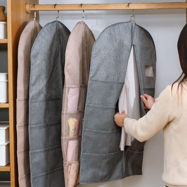 

garment bag hanging closet double sided bra stocking clothes socks organizer full zipper washable suit cover anti-moth protector