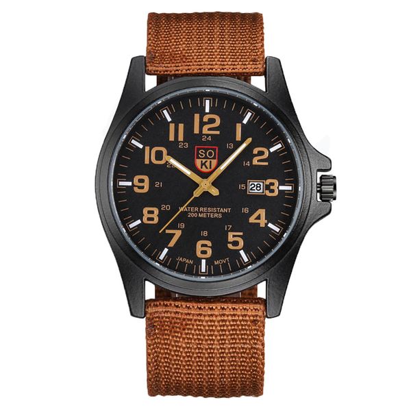 

relogio masculino creative men's wristwatch fashion nylon band alloy male's watch simple analog quartz chronograph wrist watch, Slivery;brown