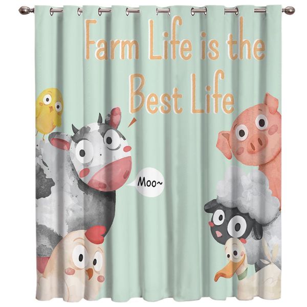 

farm animals window curtains dark living room bathroom curtains blackout bedroom kitchen drapes fabric indoor kids curtain panel