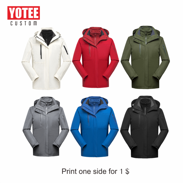 

youtee 2019 autumn and winter men's jacket wool thick waterproof breathable windproof logo custom men's clothing, Black