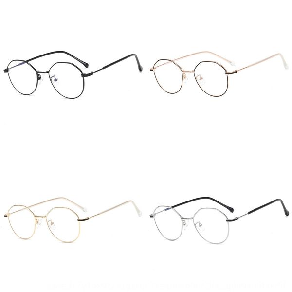 

metal irregular frame can kick off men's students myopia frame anti-blue light myopia glasses decorative plain glasses women, Silver