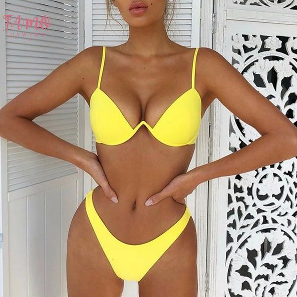

drop shipping push up unpadded brazilian bikini set women 4 colors bandage bikini set swimsuit e swimwear bathing, White;black