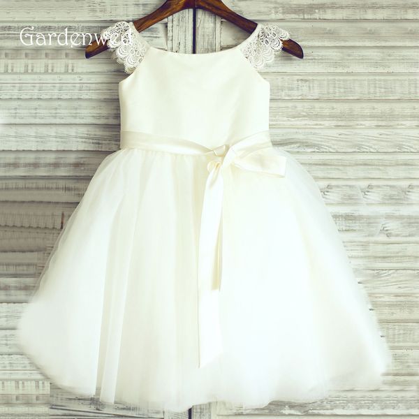 

gardenwed 2019 flower girl dresses for weddings ivory white kids tulle first communion dresses formal party gowns, Red;yellow