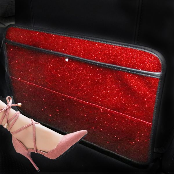 

fashion bling anti-child-kick pad for car seat diamond rhinestone crown anti-child-kick pad