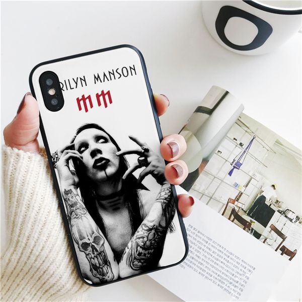 

coque luxury marilyn manson arm tattoos cover for iphone 11 pro xs max xr case for iphone 8 7 6s plus 5s se case soft silicone cover.