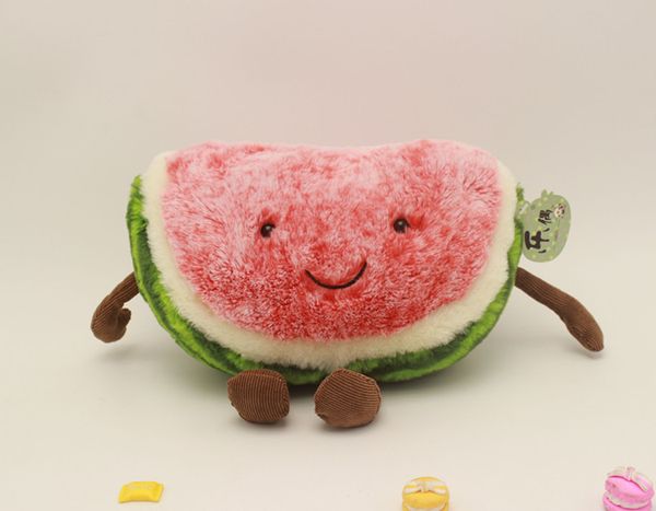

1pc cute kawaii cartoon watermelon stuffed fruit toy chidren soft plush dolls toys kids birthday gifts home decoration #cs